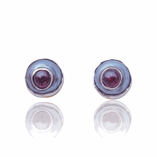 Tahitian Pearls and Agate Stone Earrings